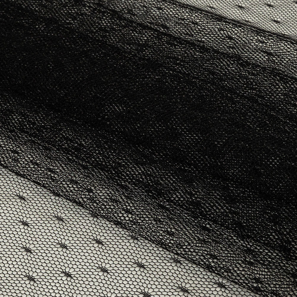Point D'Esprit Tulle - Stretch Limo Black - Remi Collection