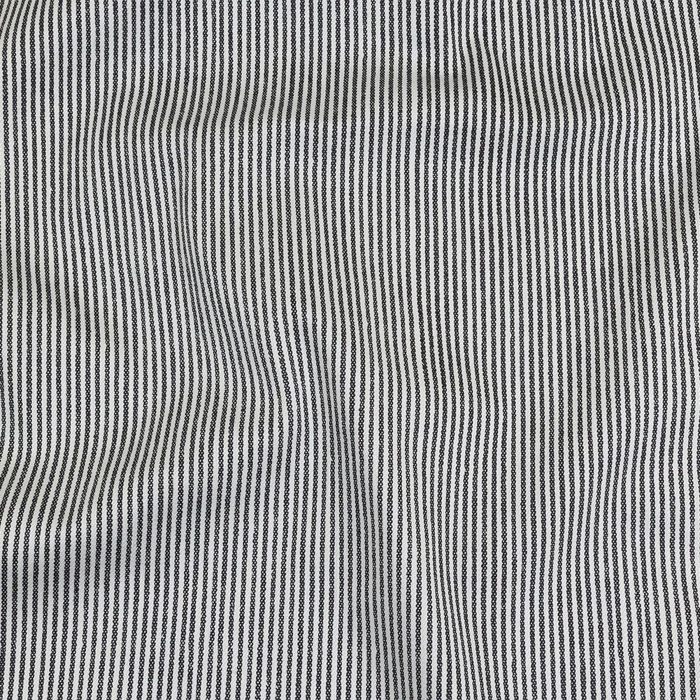 White and Dark Gray Loopy Stripes Stretch Cotton Twill