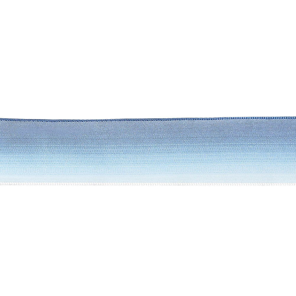 Blue Ombre Wire Edged Ribbon - 0.875"