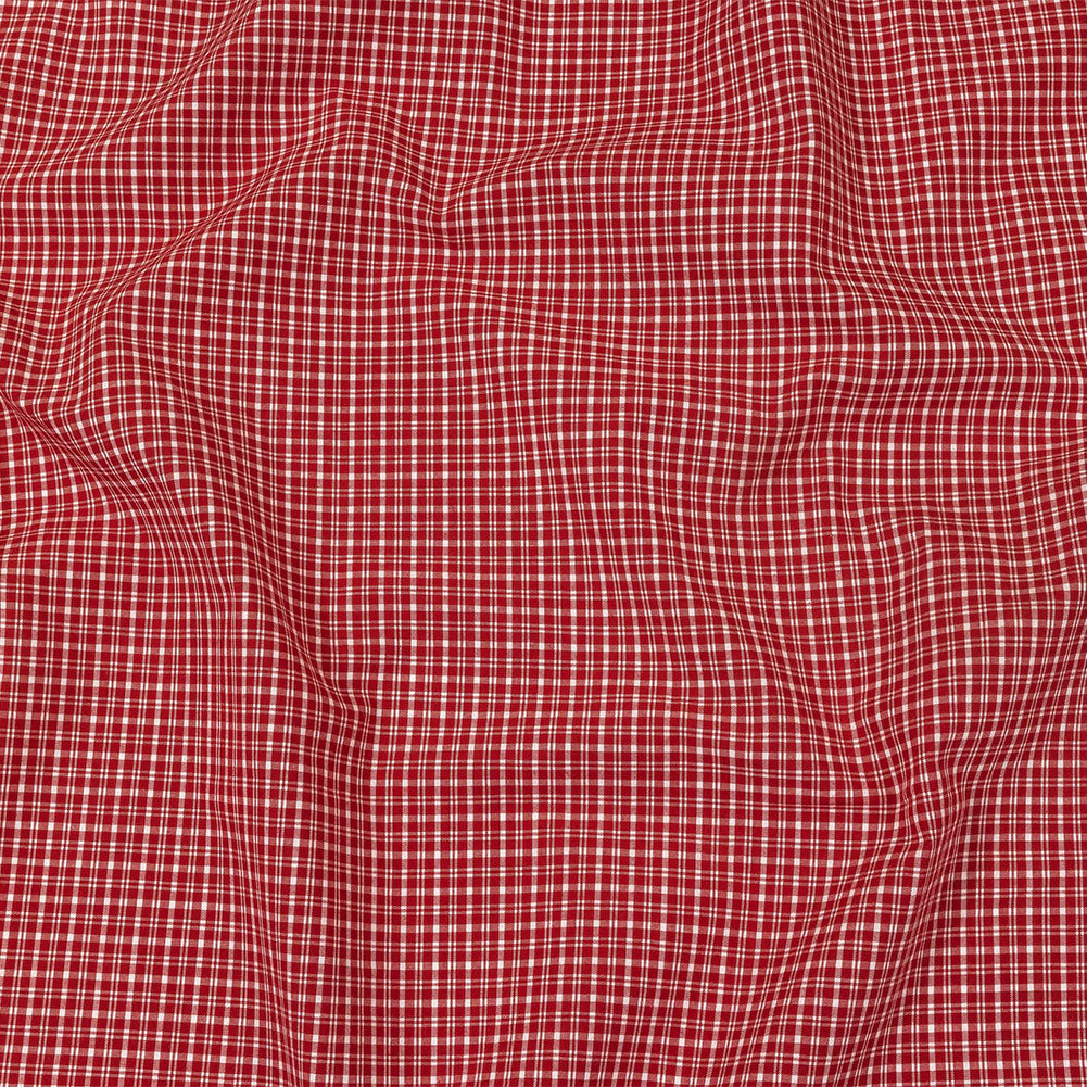 Pima Cotton Shirting - Red and White Plaid