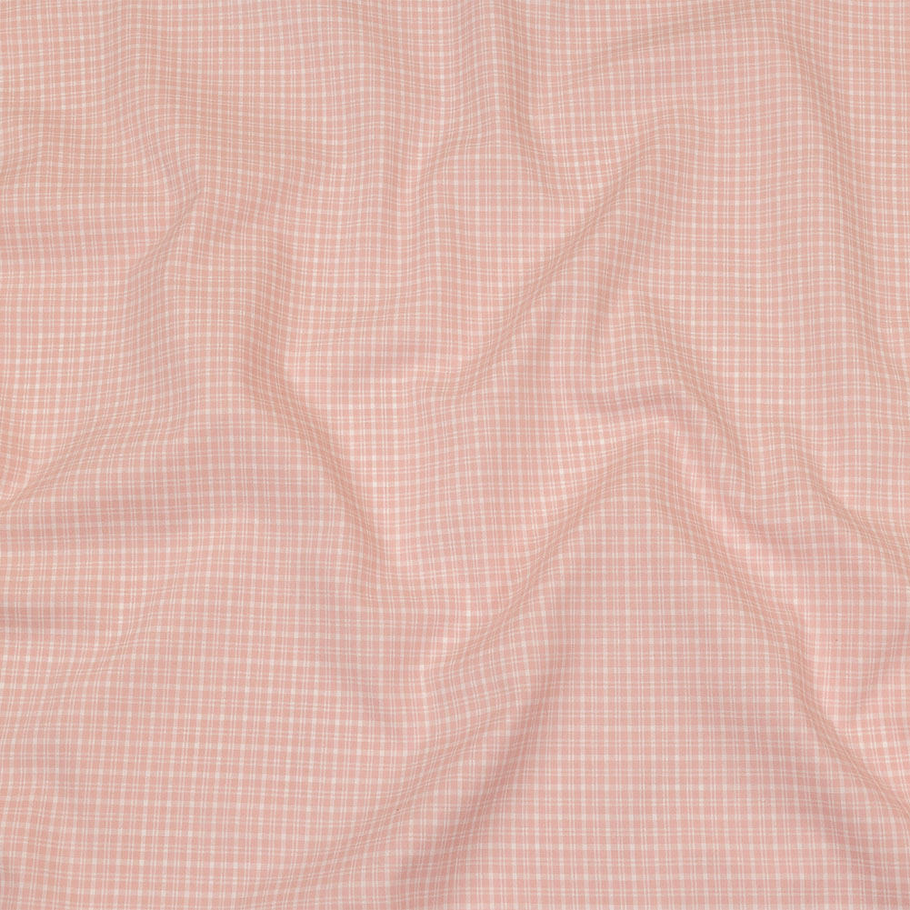 Pima Cotton Shirting - Pink and White Plaid