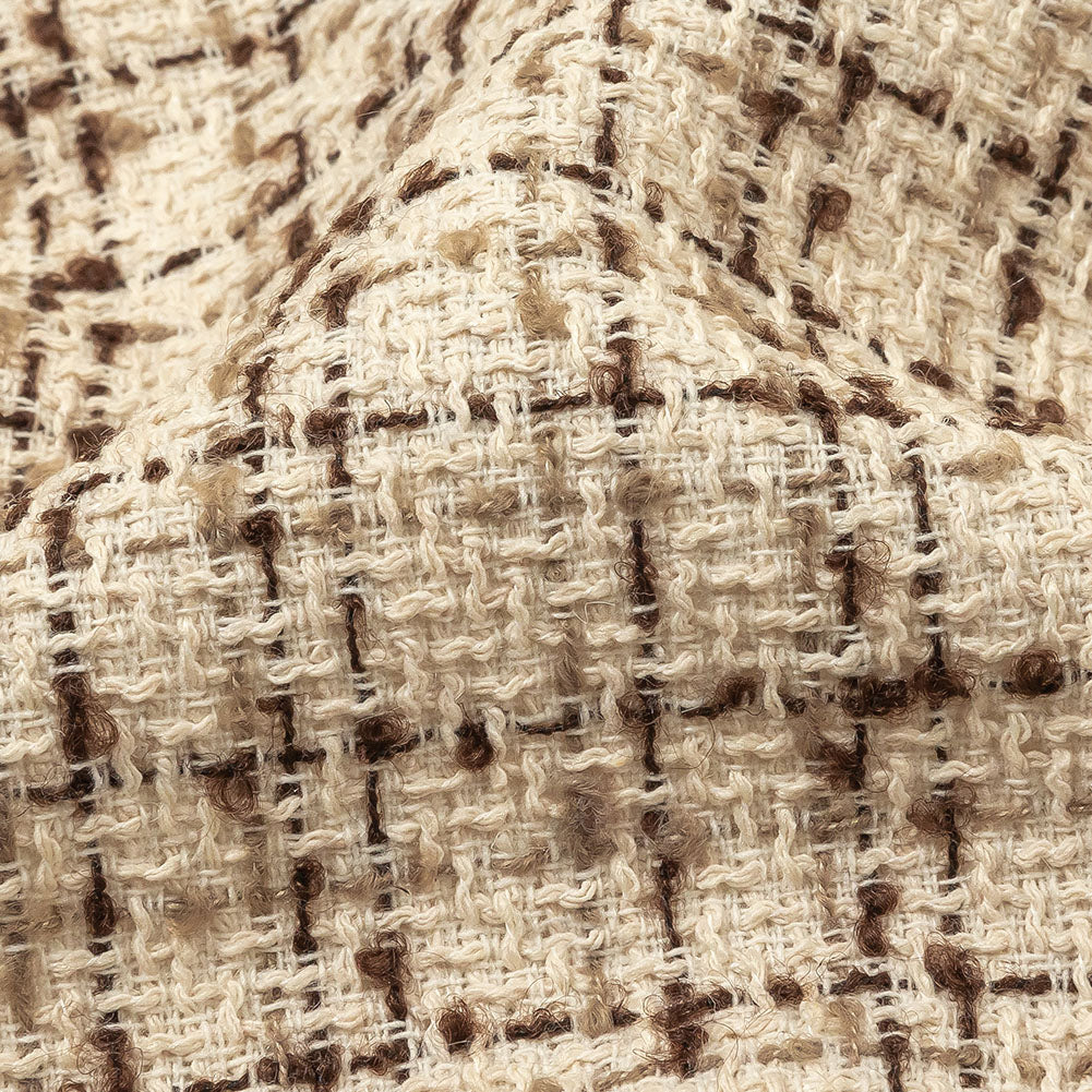 Fog, Amphora and Rocky Road Plaid Tweedy Polyester Boucle