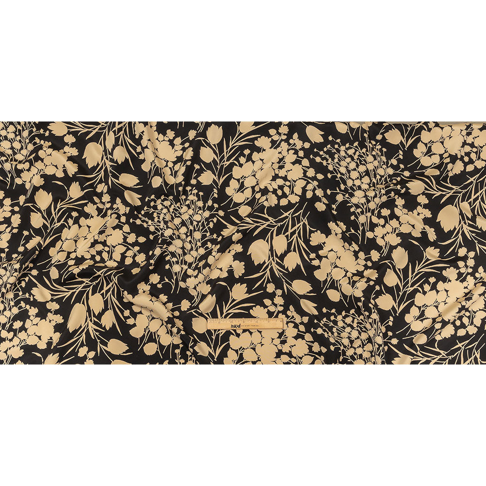 6-Ply Silk Crepe Print by The Row - Black and Cream Floral