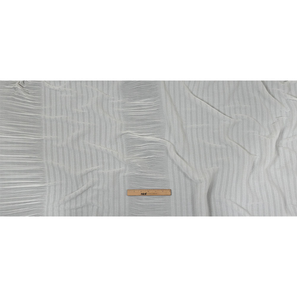 The Row Italian White Pleated Stripes Polyester Chiffon