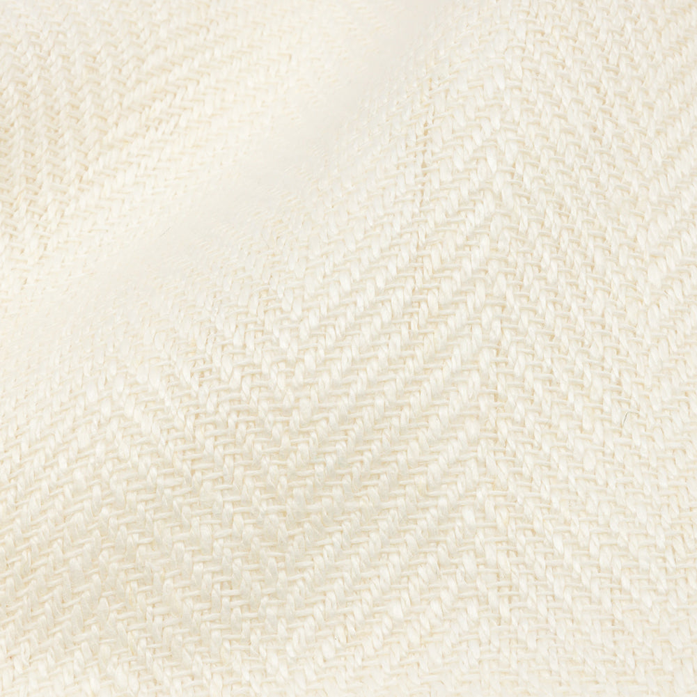 Ivory Herringbone Heavy Cotton Woven