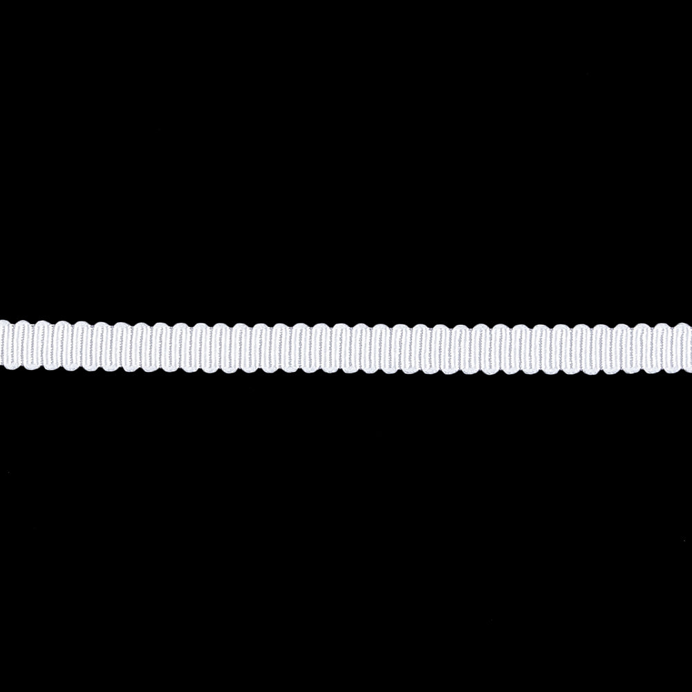 Matte White Recycled Polyester Petersham Grosgrain Ribbon - 4mm