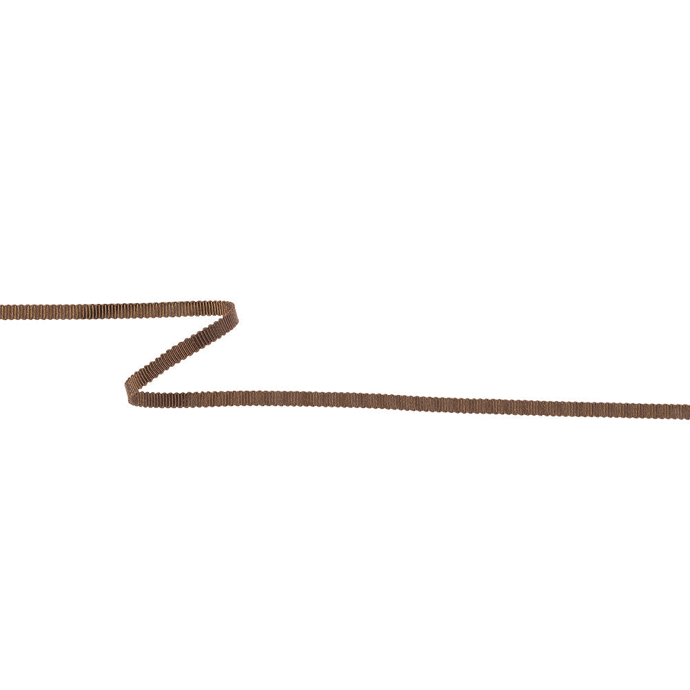Brown Recycled Polyester Petersham Grosgrain Ribbon - 4mm