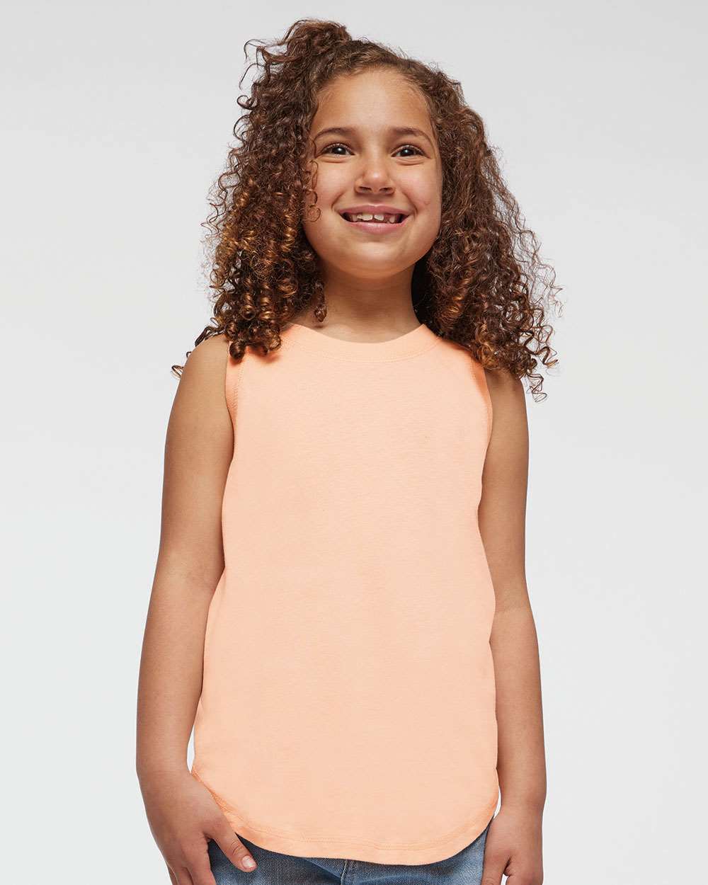 LAT® Girls' Relaxed Fine Jersey Crewneck Sleeve less Tank - 2692