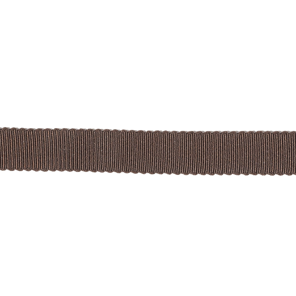 Dark Brown Recycled Polyester Petersham Grosgrain Ribbon - 9mm