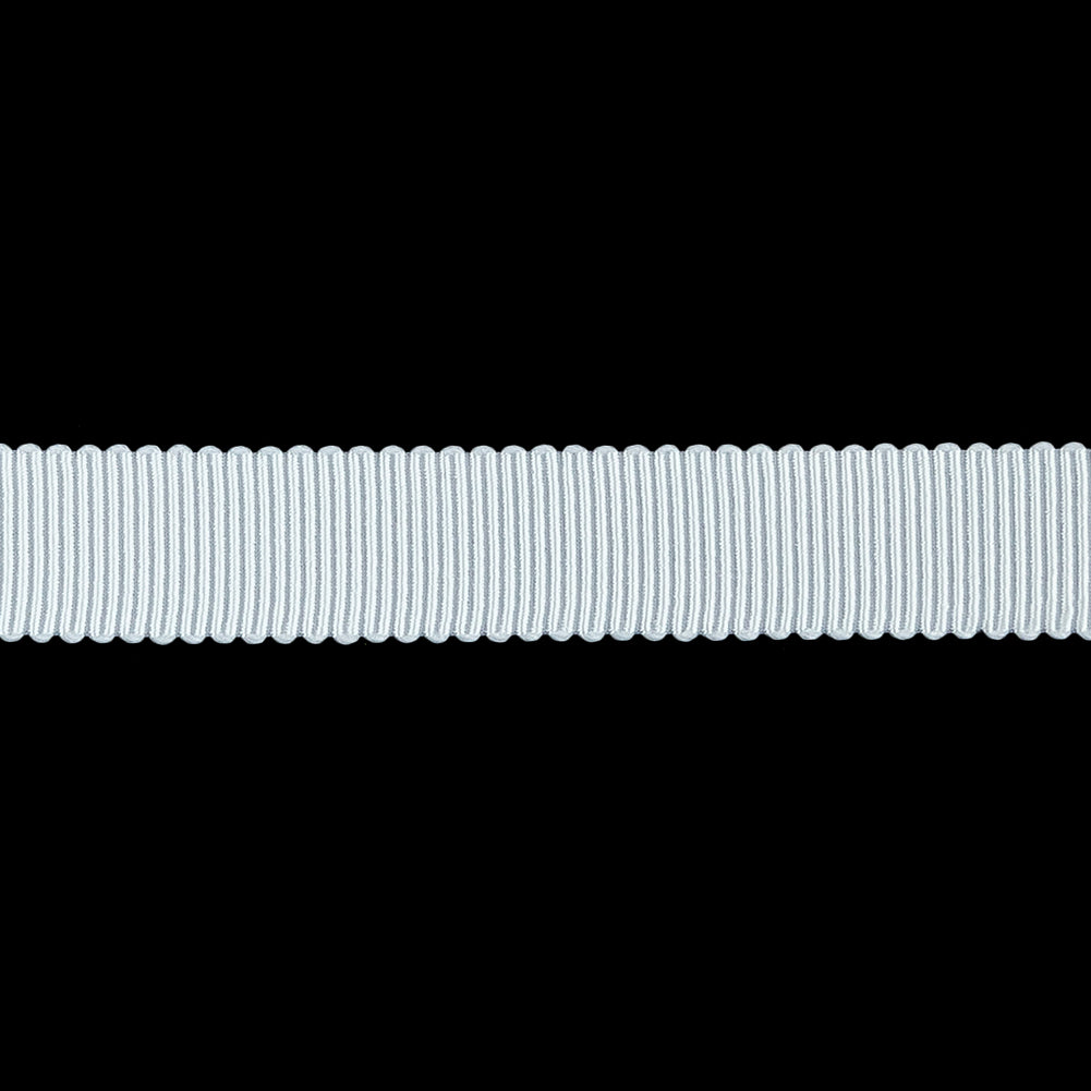 Matte White Recycled Polyester Petersham Grosgrain Ribbon - 12mm