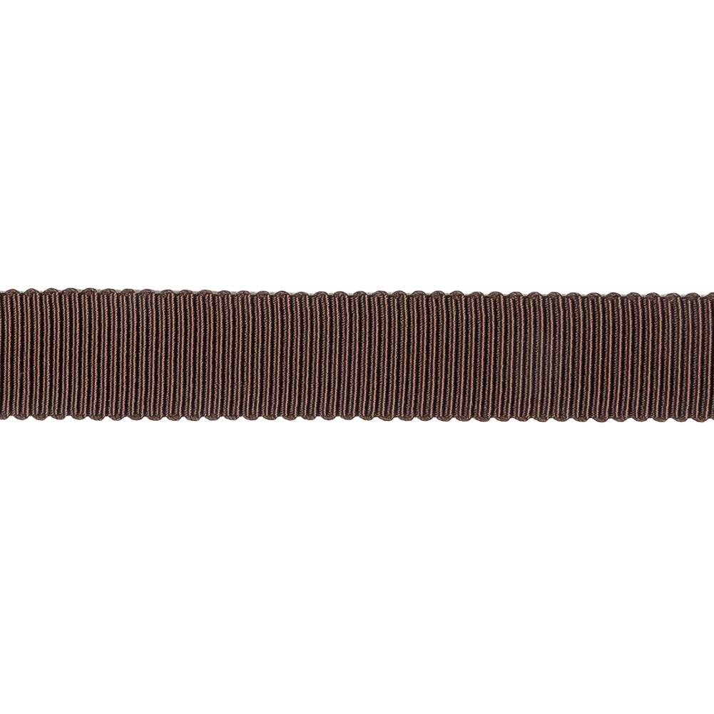 Dark Brown Recycled Polyester Petersham Grosgrain Ribbon - 12mm