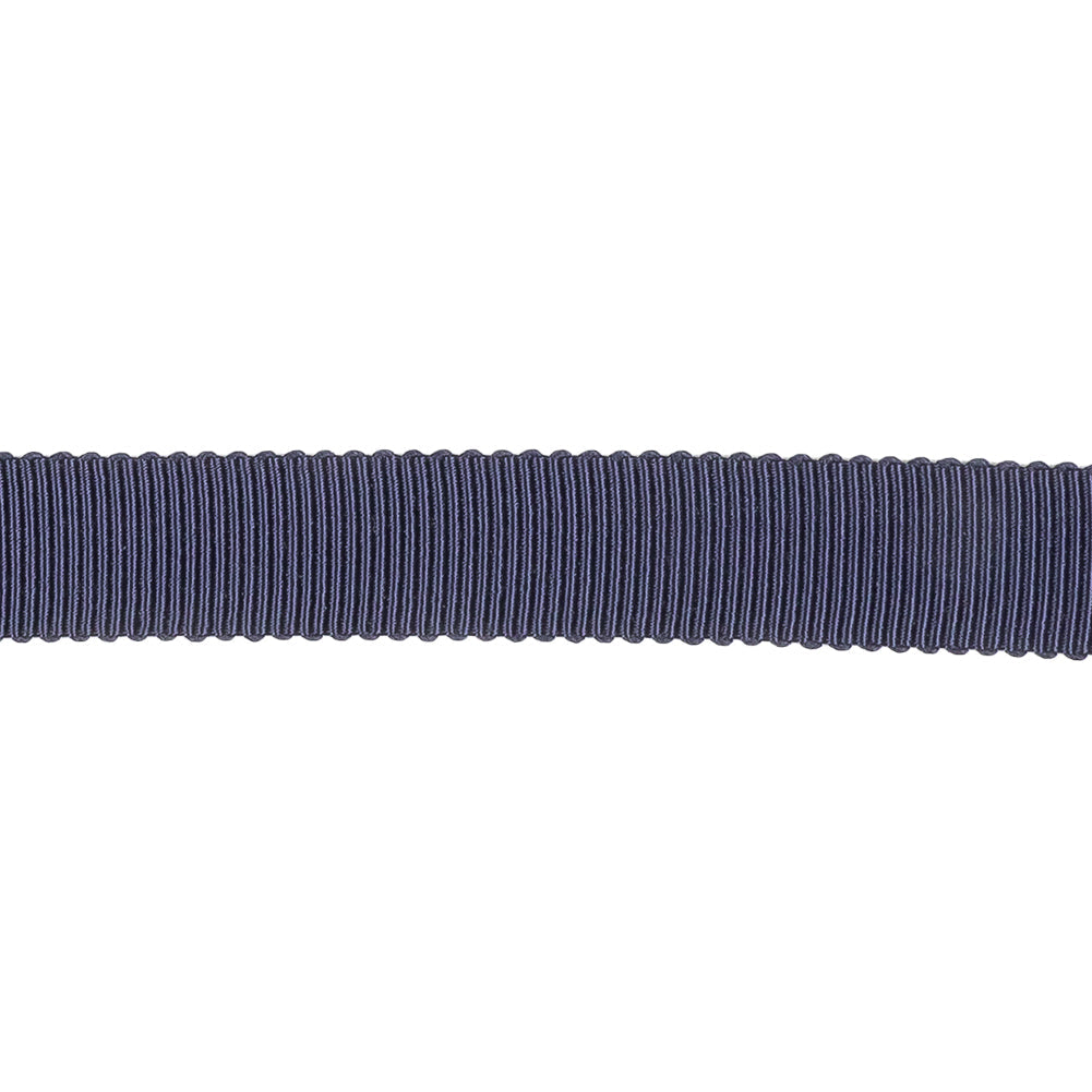 Dark Navy Recycled Polyester Petersham Grosgrain Ribbon - 12mm