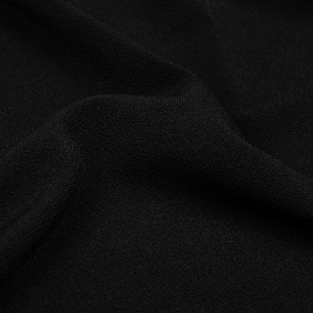 Stretch Polyester Crepe Knit - Black - Arabesque Collection