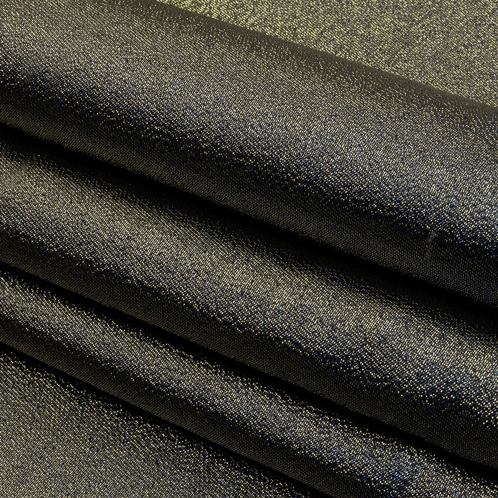 Metallic Polyester Lame - Royal Blue and Black - Glimmer Collection
