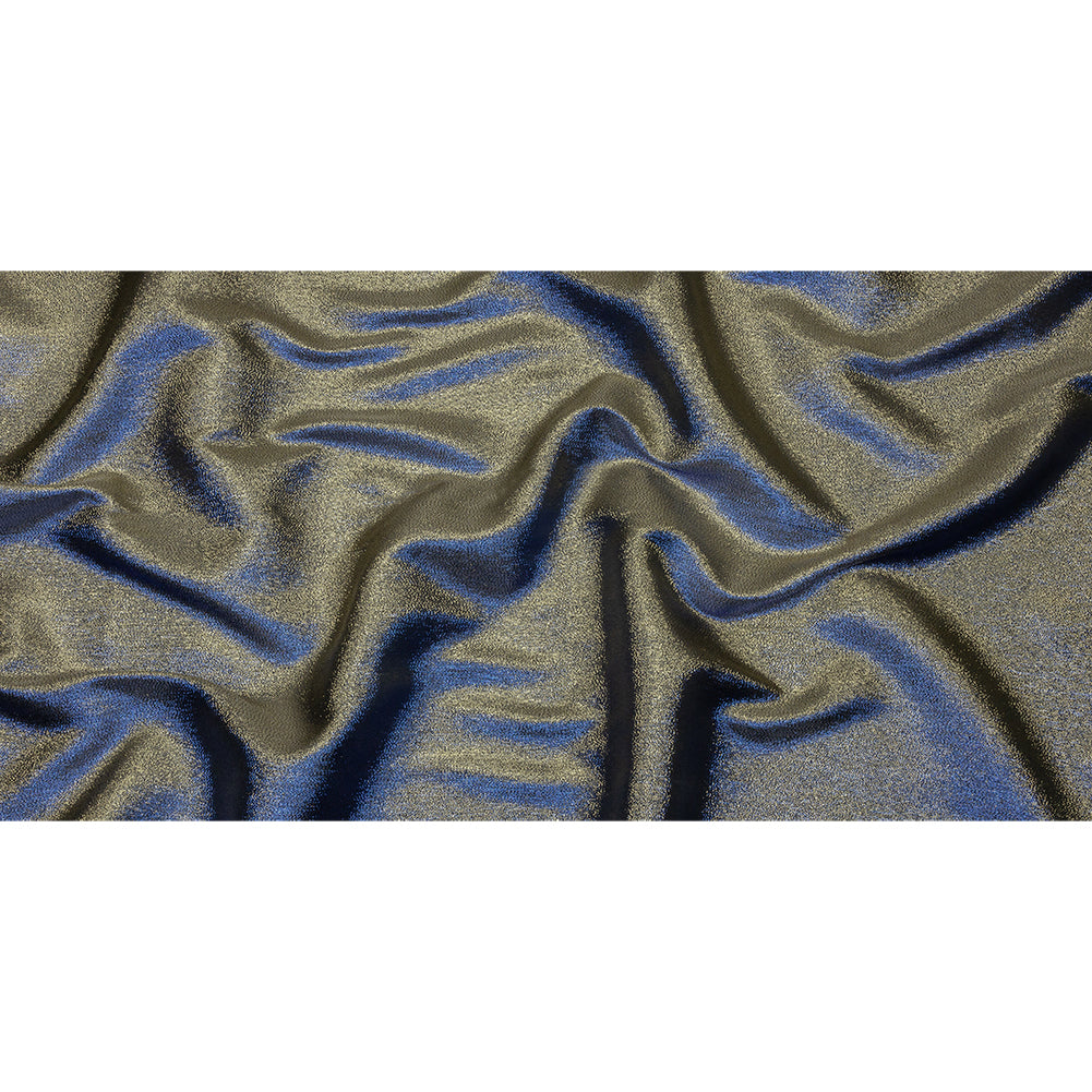 Metallic Polyester Lame - Royal Blue and Black - Glimmer Collection