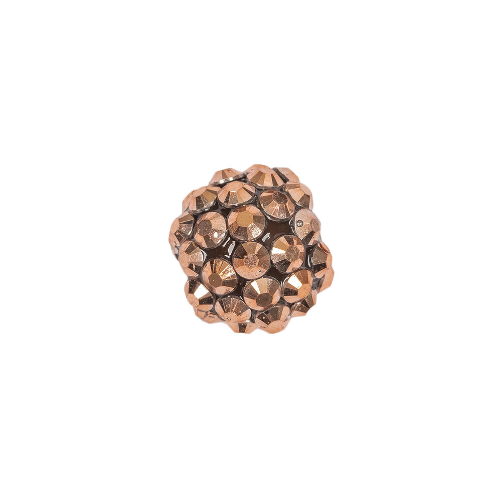 Copper Rhinestone and Resin Faceted 14mm Beads - 10pc