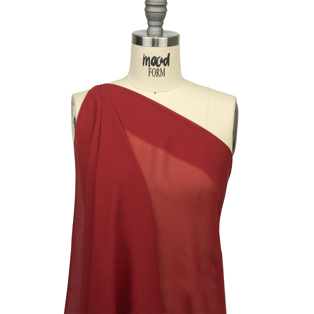 Famous Australian Designer Clay Red Viscose Georgette