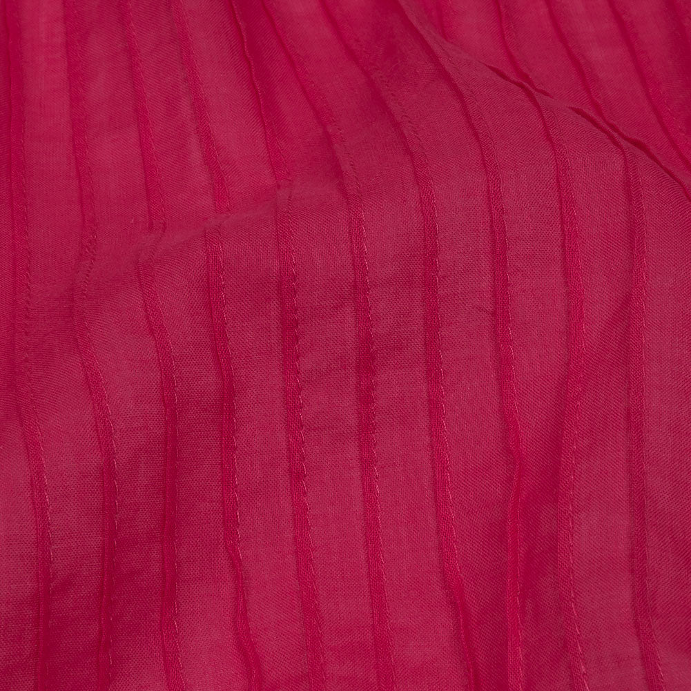 Famous Australian Designer Hot Pink Pintucked Cotton Lawn