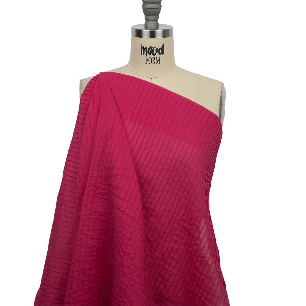 Famous Australian Designer Hot Pink Pintucked Cotton Lawn