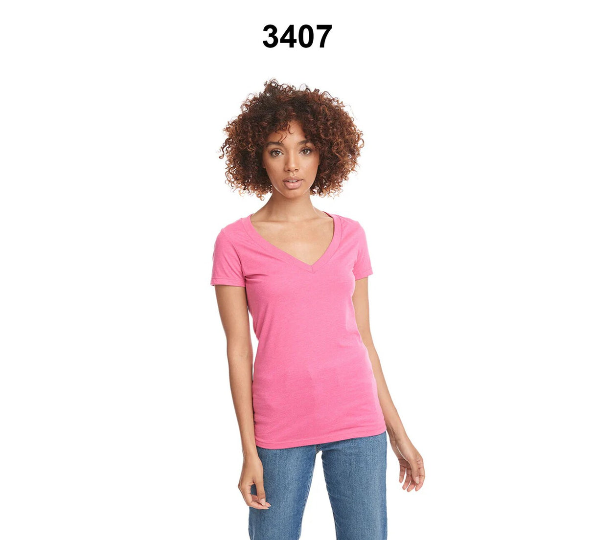 Bayside® Juniors' USA-Made V-Neck T-Shirt