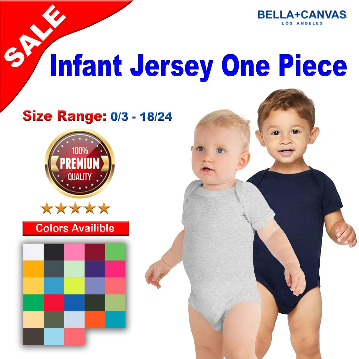 BELLA + CANVAS® Short Sleeve Infant Jersey One Piece