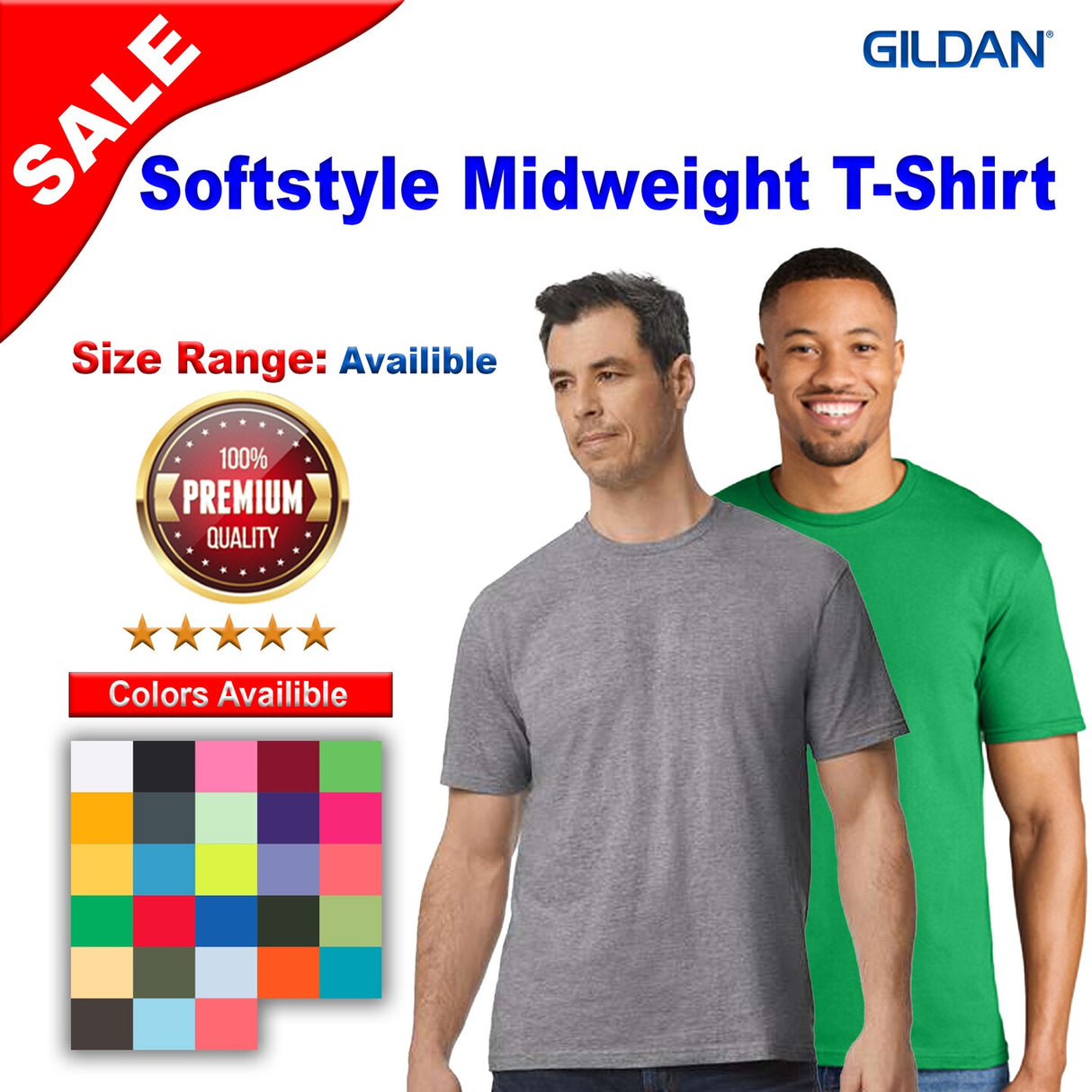 Gildan® Softstyle Midweight Short Sleeve Crewneck T-Shirt