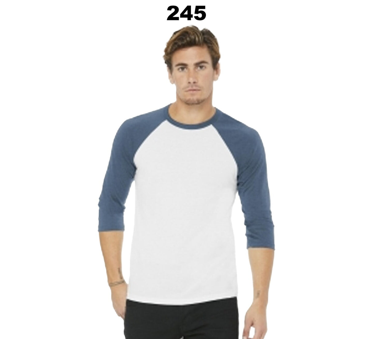 TULTEX® Fine Jersey Raglan Crewneck Three-Quarter Sleeve Tee