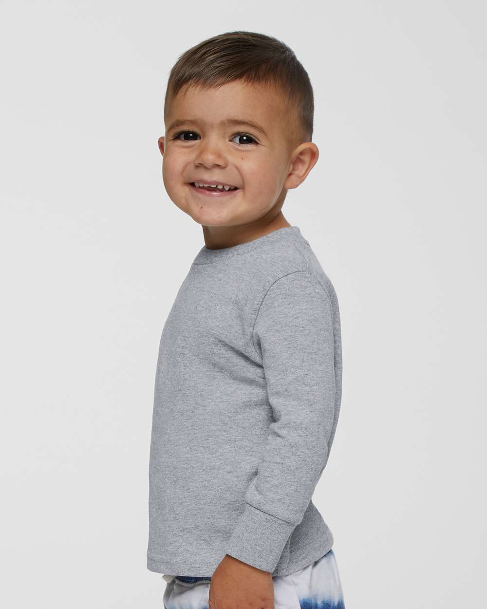 RADYAN® Toddler Cotton Jersey Long Sleeve Crewneck T-shirt - 3311