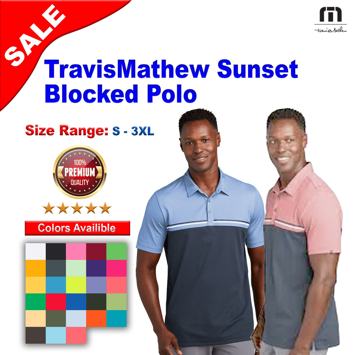 TravisMathew® Sunset Blocked Polo