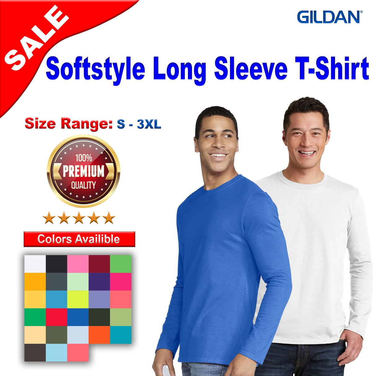 Gildan® Softstyle Crewneck Long Sleeve T-Shirt