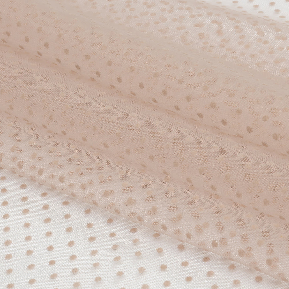 Famous Australian Designer Ballet Pink Flocked Polka Dots Point D'esprit