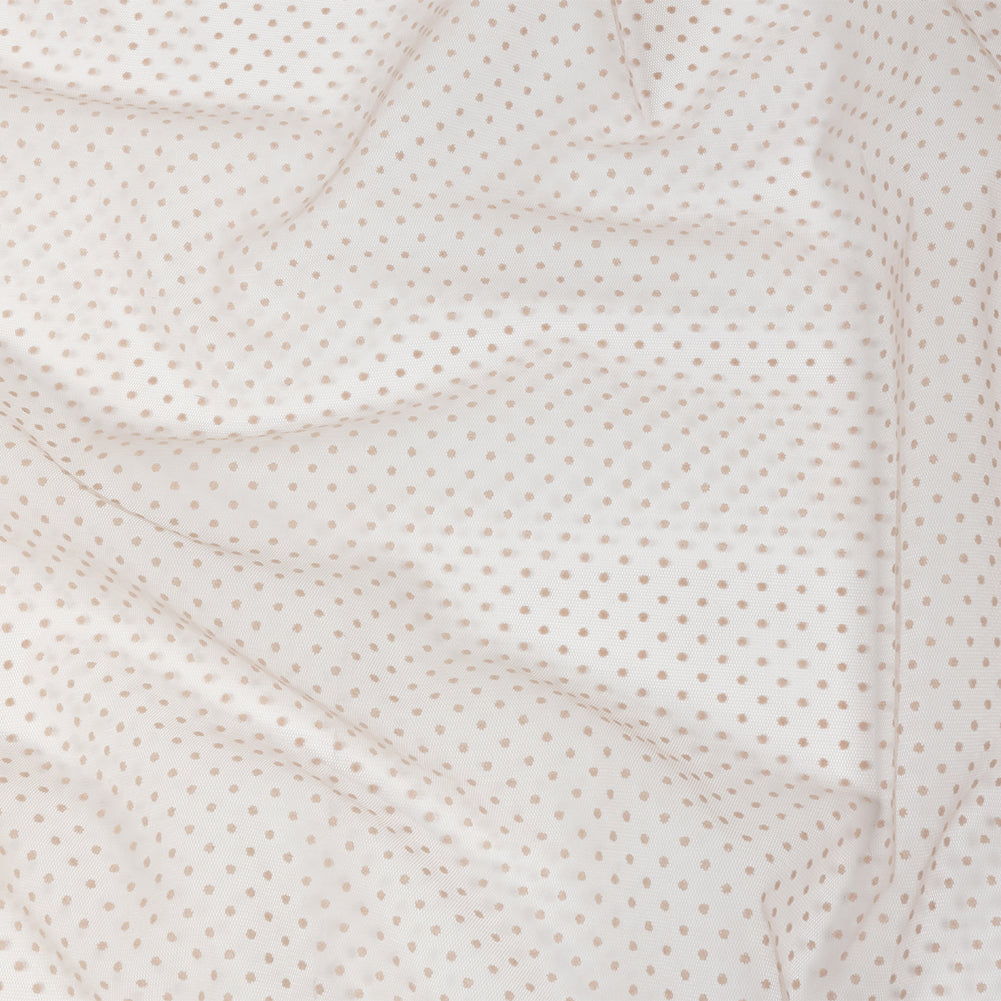 Famous Australian Designer Ballet Pink Flocked Polka Dots Point D'esprit