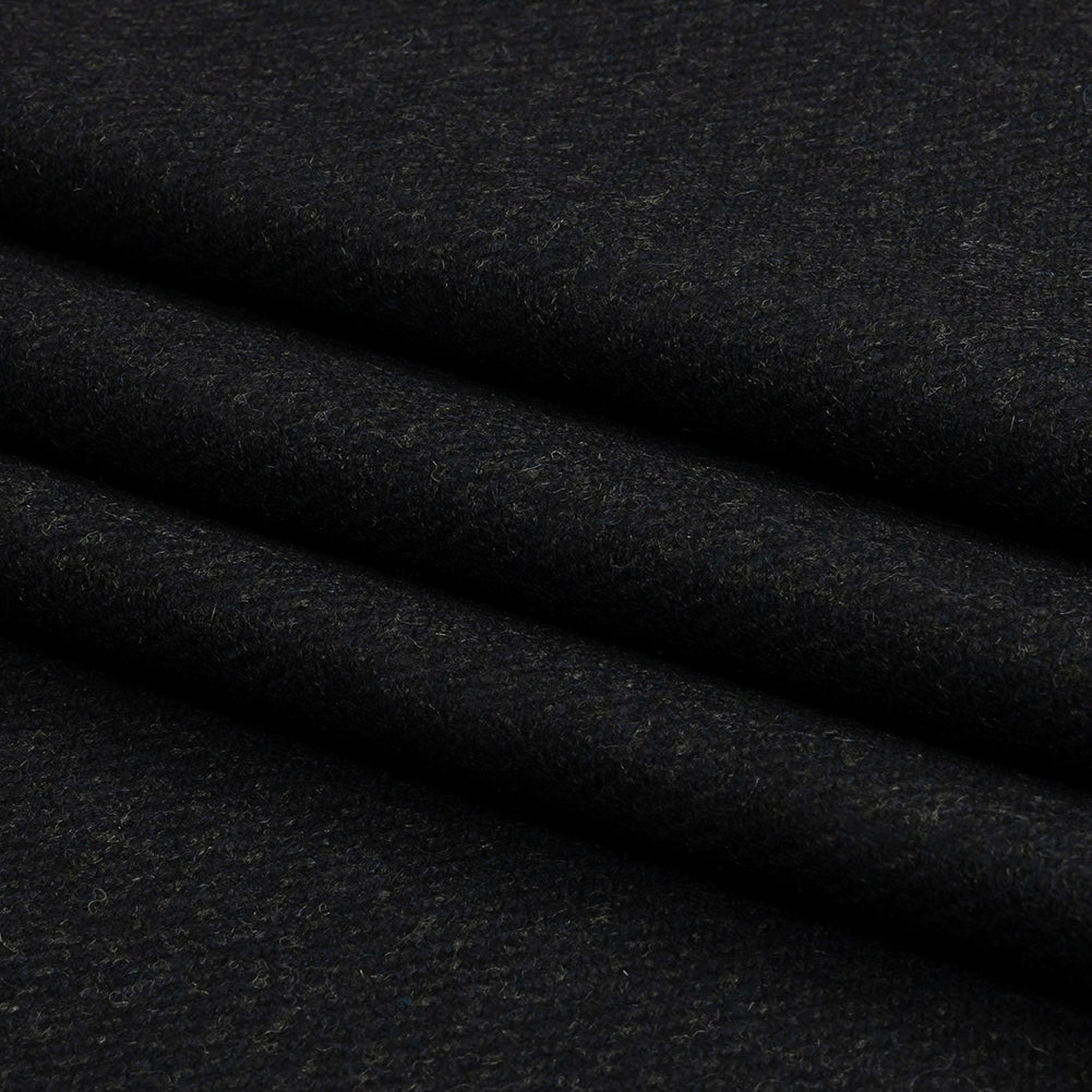Famous Designer Navy and Black Subtle Plaid Felted Wool Heavyweight Suiting