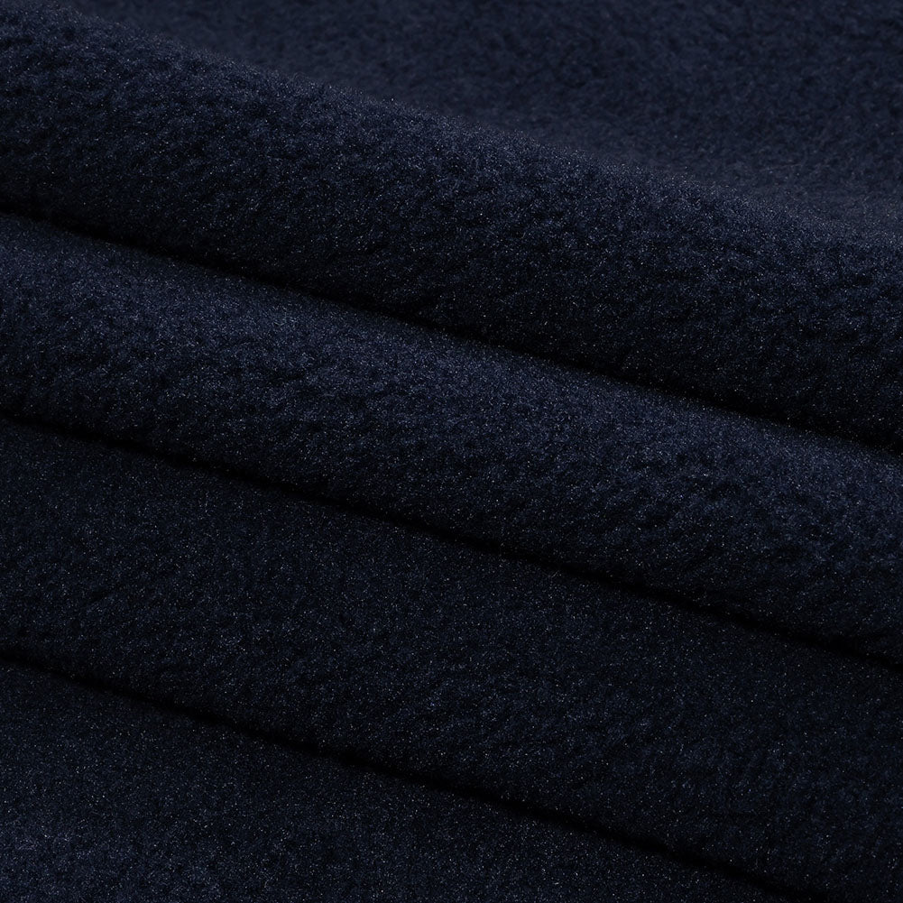 Balenciaga Italian Navy Single Face Polyester and Acrylic Plush Sweatshirt Fleece