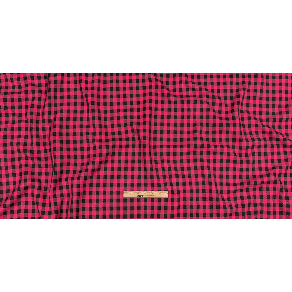 Balenciaga Italian Pink and Meteorite Gingham Check Polyester Twill