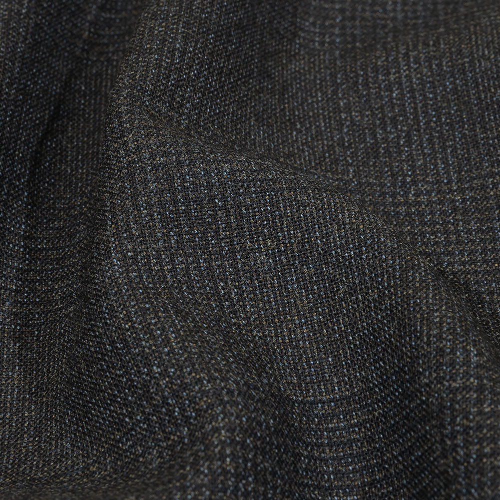 Balenciaga Italian Black Iris, Brown and Blue Ice Glen Check Wool Suiting