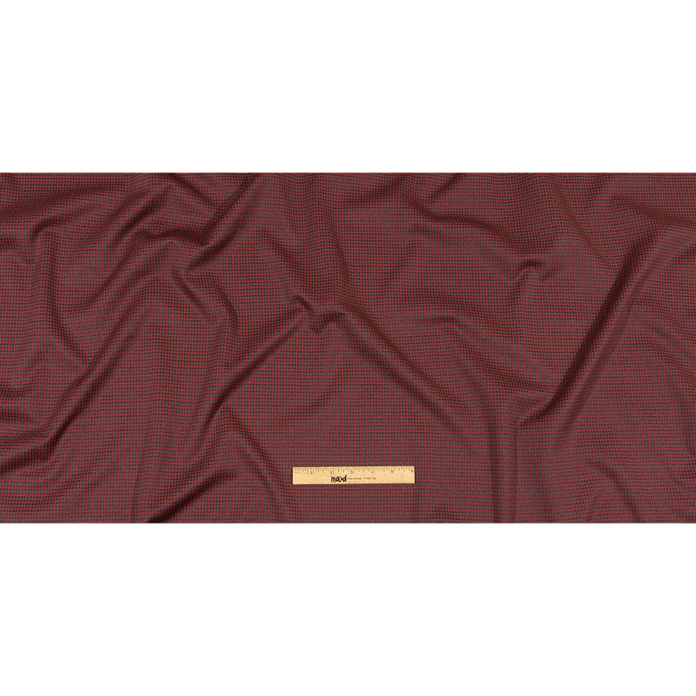 Balenciaga Italian Red, Navy and Brown Checked Stretch Nylon and Viscose Jacquard Knit