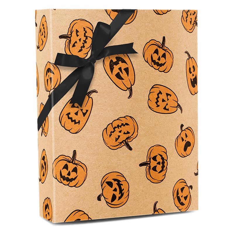 General Holiday Pattern Gift Wrap 30'':417':55 lbs Pumpkin Patch - 1 / ROLL