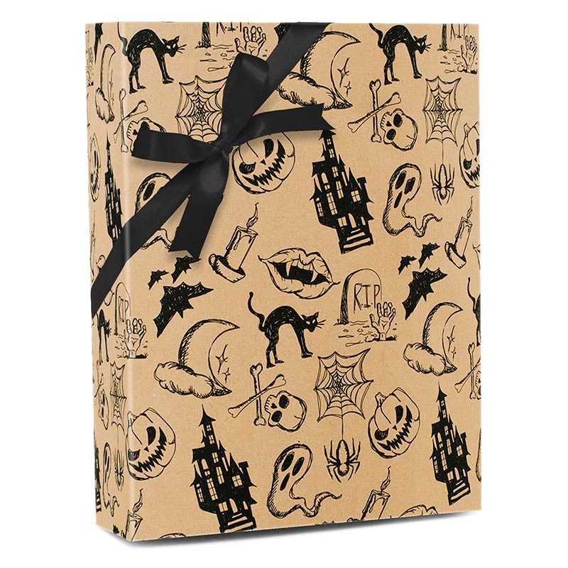 General Holiday Pattern Gift Wrap 24'':833':55 lbs Spooky Town - 1 / ROLL