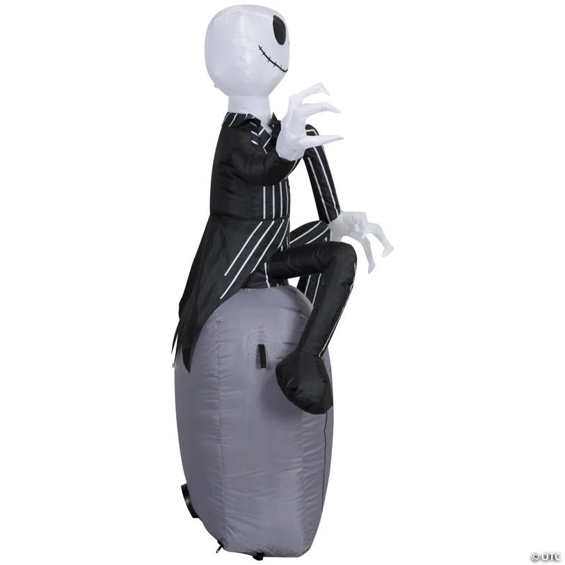 42" Airblown Inflatable The Nightmare Before Christmas Jack on Tombstone Yard Decoration