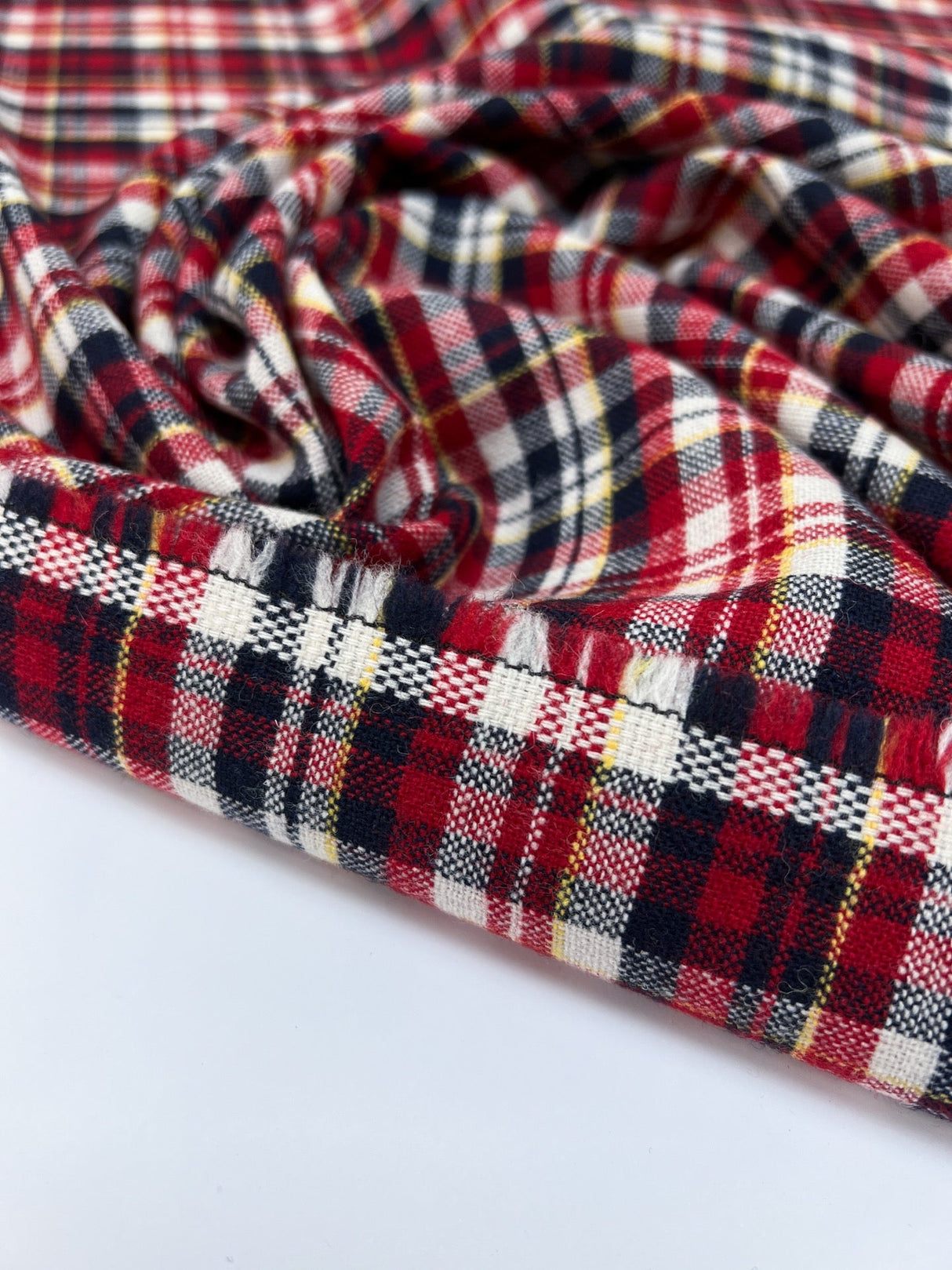 Wool Checked Woven Fabric