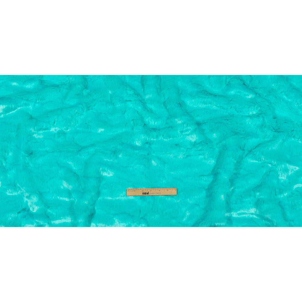 Luxury Faux Fur - Turquoise Abstract Tonal