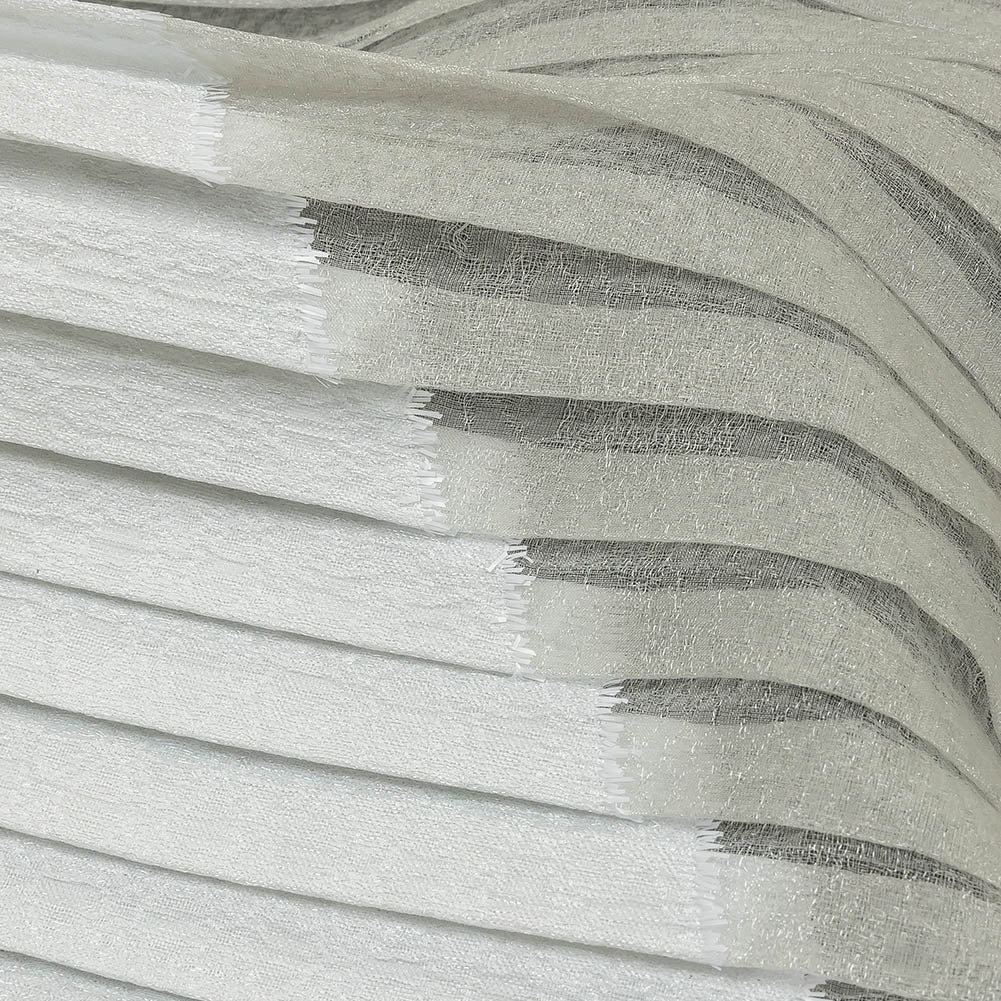 Metallic White Waves Pleated Luxury Burnout Brocade