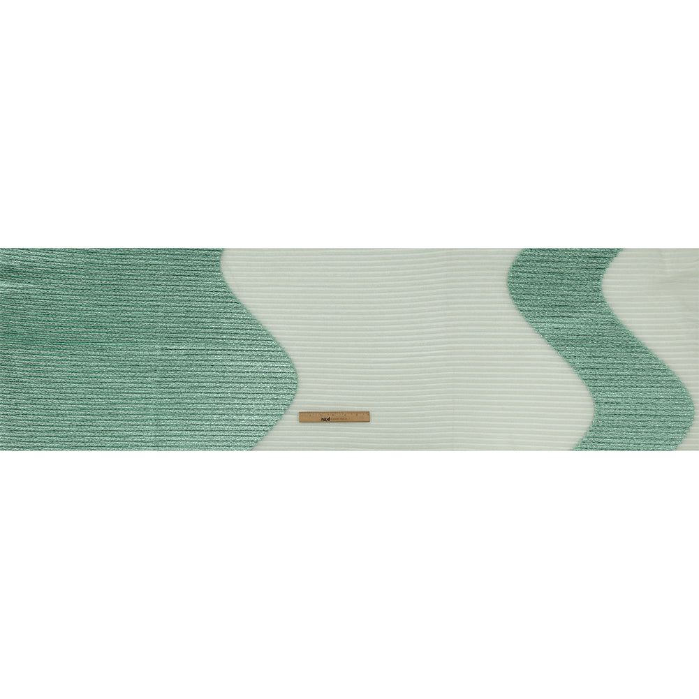 Metallic Seafoam Waves Pleated Luxury Burnout Brocade
