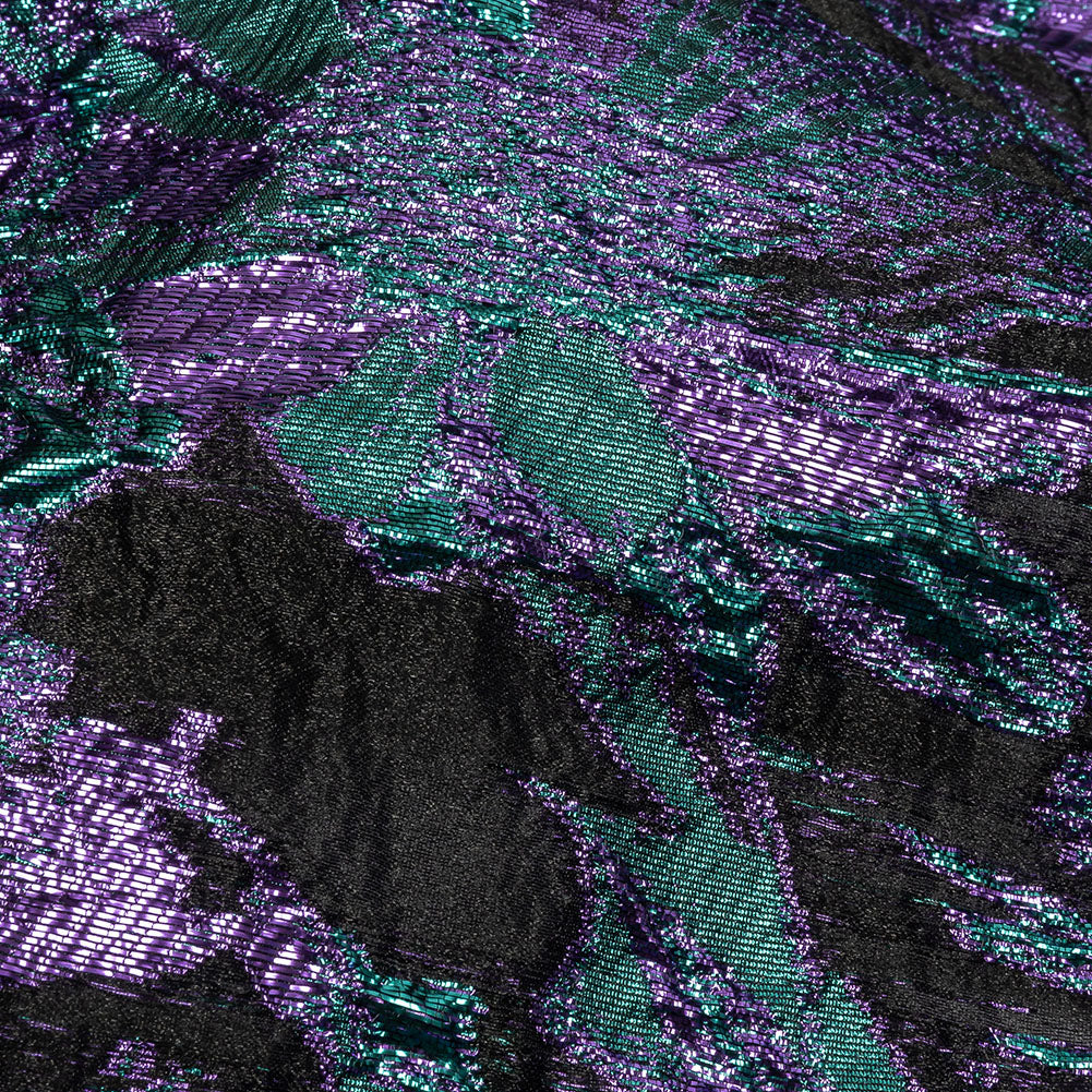 Metallic Mystic Vibes, Mega Marine and Blackened Blue Flashy Flowers Luxury Burnout Brocade