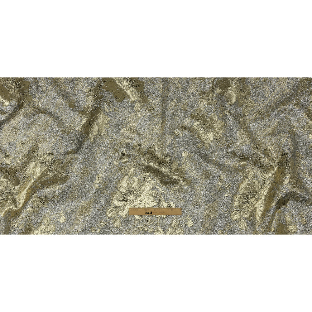 Metallic Ice Palace and Gold Crackled Floral Luxury Brocade