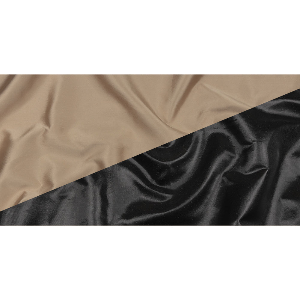 Olwyn Metallic Charcoal and Nude Double Faced Luxury Mikado