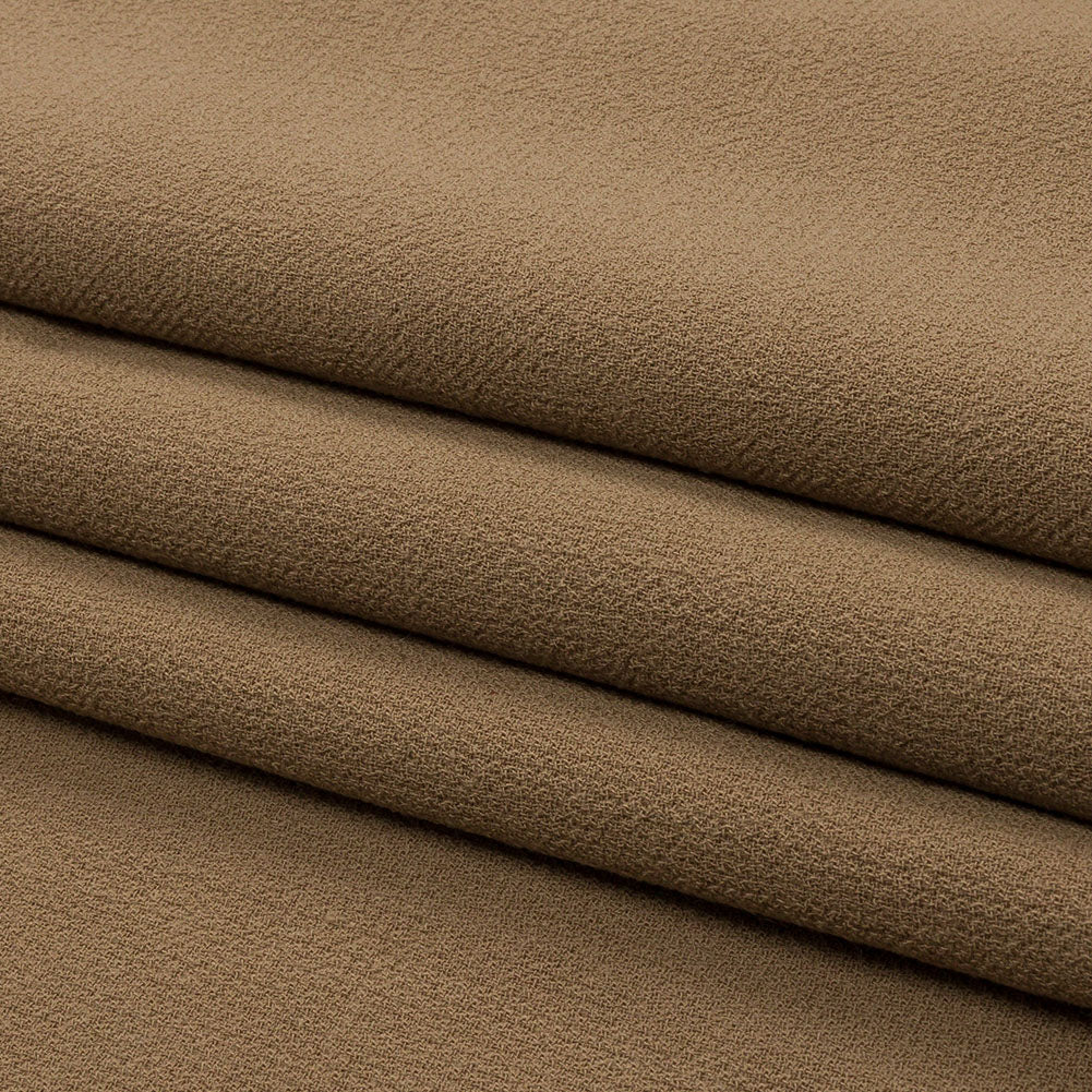 Tan Wool Crepe Double Cloth