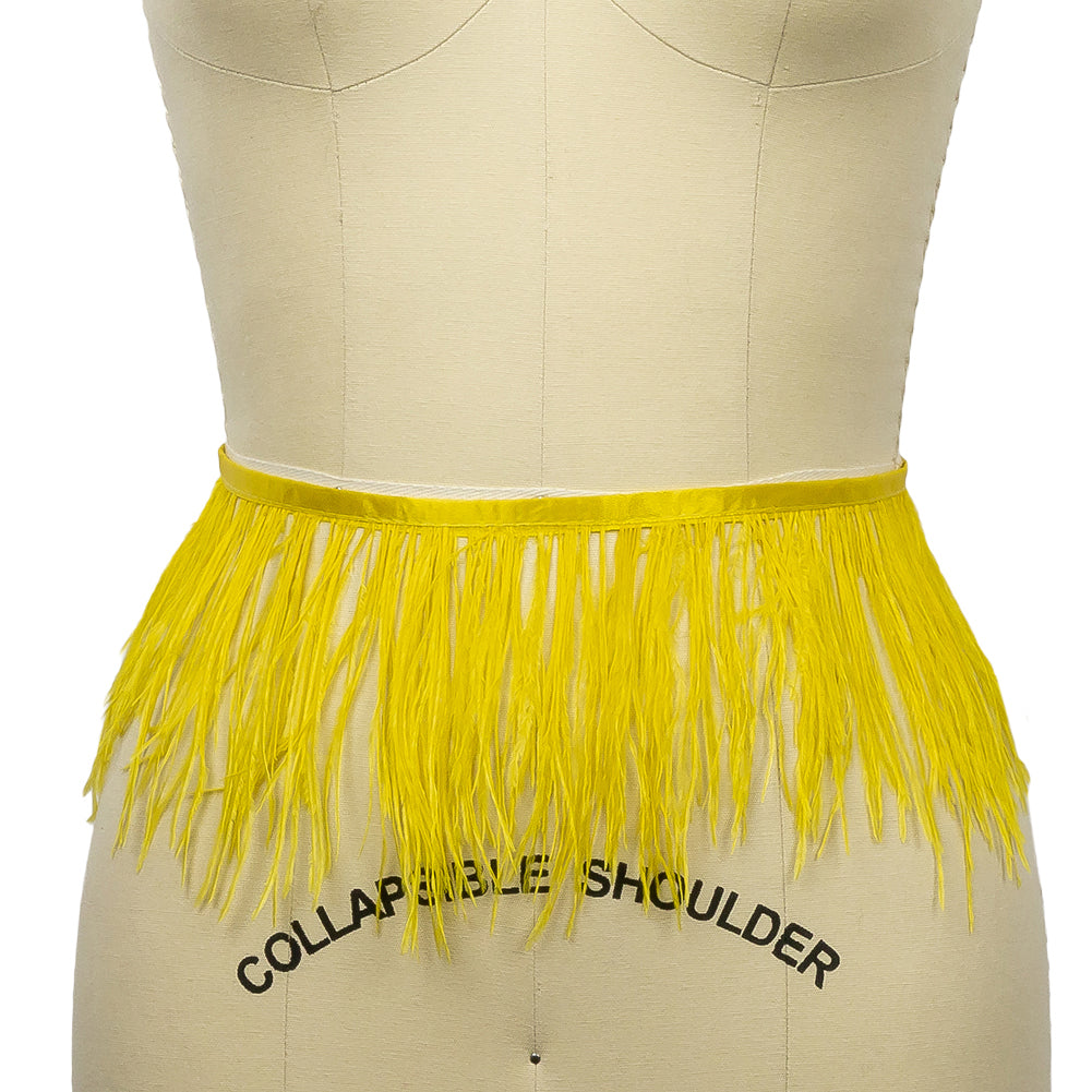 Ostrich Feather Fringe Trim 5" Single Ply - Golden Kiwi - Aviana Collection