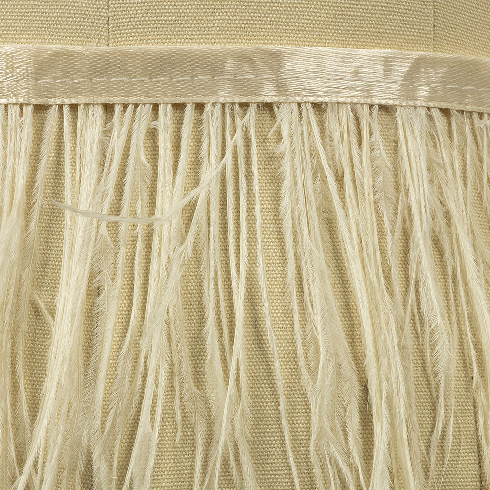 Ostrich Feather Fringe Trim 5" Single Ply - Bone White - Aviana Collection